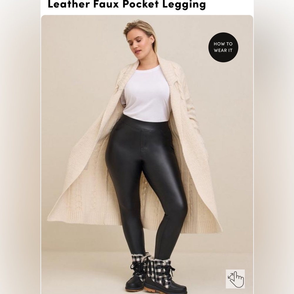TOTRID Faux leather pocket leggings